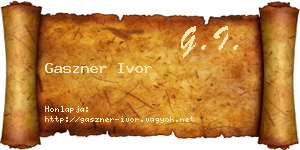 Gaszner Ivor névjegykártya